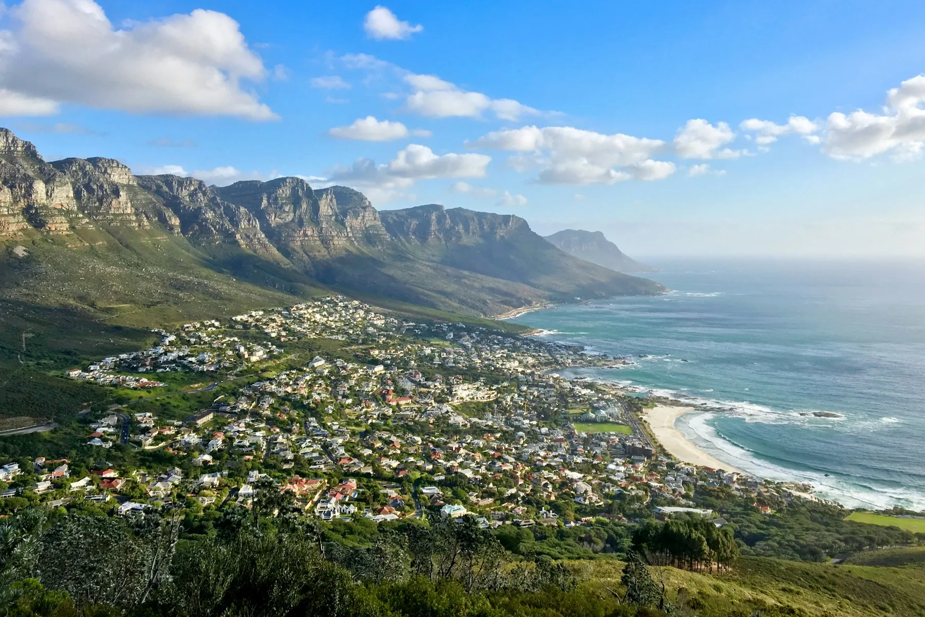 Steep coastal housing on the Atlantic Seaboard slopes