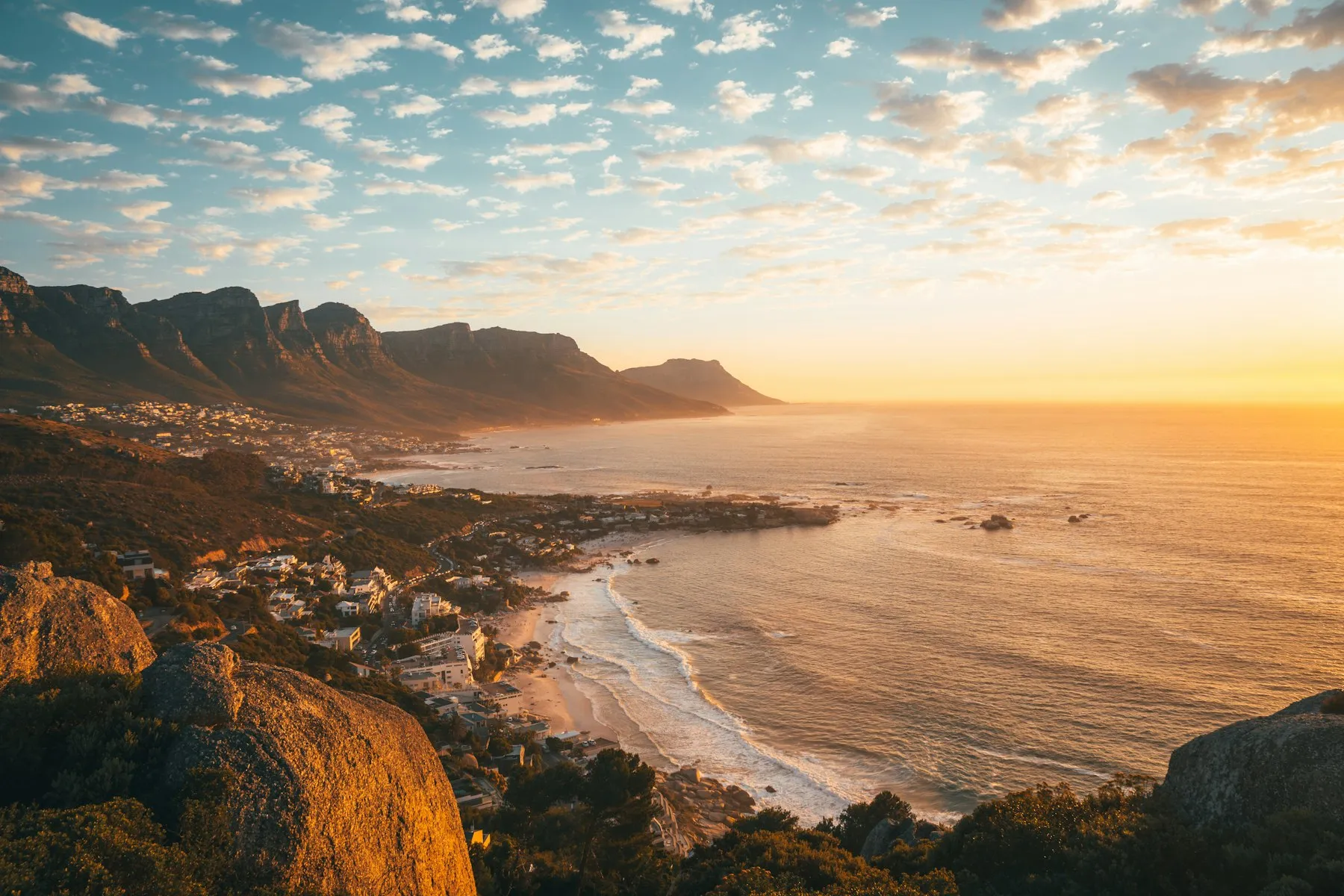 The Atlantic Seaboard coastline below the Twelve Apostles at sunset