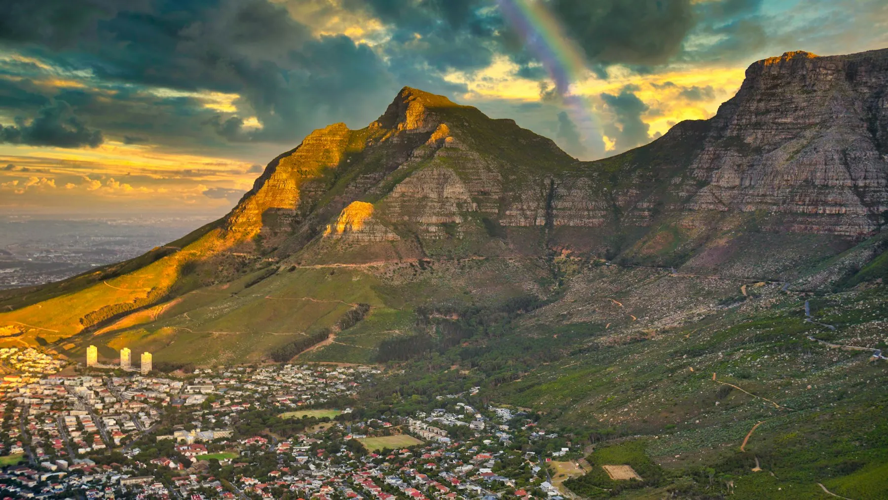 The eastern slopes of Table Mountain above the southern suburbs